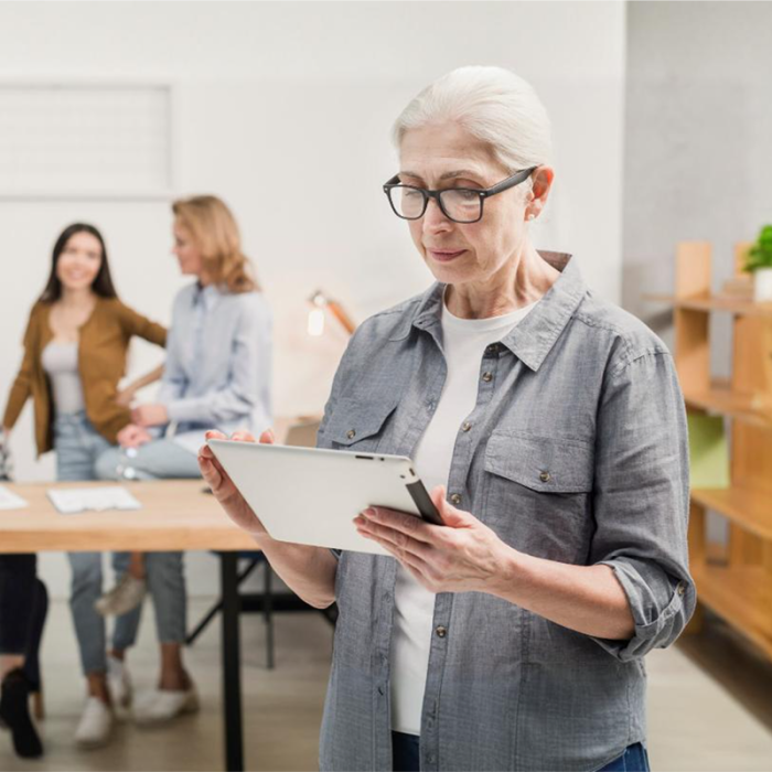 Retired volunteer for an education mission